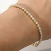 Fashnzfab Round Cz Stone Tennis Chain Evening Bracelet In Gold