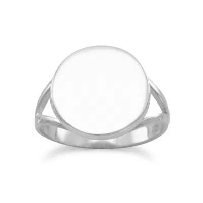 Fashnzfab Round Engravable Ring With "v" Band In Pink