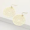 Fashnzfab Round Filigree Dangle Earrings - Gold In Gold