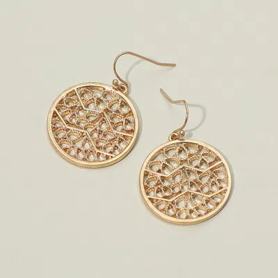 Fashnzfab Round Filigree Dangle Earrings In Multi