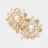 Fashnzfab Round Marquise Stone Cluster Evening Earrings - Lt Col Topaz In Gold