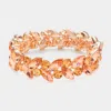 Fashnzfab Round Marquise Stone Cluster Stretch Evening Bracelet Peach In Pink