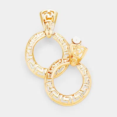 Fashnzfab Round Metal Filigree Clip On Earrings In Gold