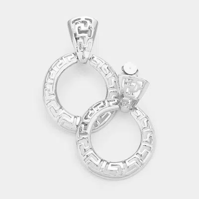 Fashnzfab Round Metal Filigree Clip On Earrings In Silver