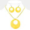 Fashnzfab Round Mother Of Pearl Pendant Necklace In Yellow