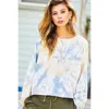 Fashnzfab Round Neck Oversize Fit Crop Tie-dye French Terry Pullover In Multi