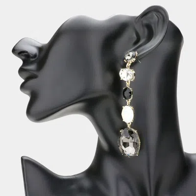 Fashnzfab Round Oval Stone Link Dangle Evening Earrings In Multi