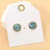 Fashnzfab Round Pearl Stud Earrings In Blue
