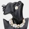 Fashnzfab Round Stone Accented Evening Choker Necklace In Gold
