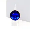 Fashnzfab Round Stone Accented Stretch Ring In Blue