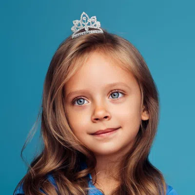 Fashnzfab Round Stone Cluster Accent Rhinestone Princess Crown Mini Tiara In Brown