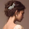 Fashnzfab Round Stone Cluster Embellished Rhinestone Paved Hair Comb In Silver