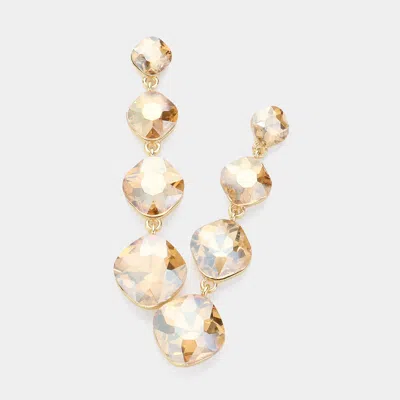 Fashnzfab Round Stone Cluster Link Dropdown Evening Earrings In Multi