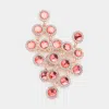 Fashnzfab Round Stone Cluster Vine Dangle Evening Earrings - Coral In Pink