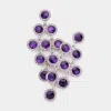 Fashnzfab Round Stone Cluster Vine Dangle Evening Earrings - Violet In Purple