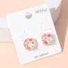 Fashnzfab Round Stone Cushion Stud Earrings - Ab, Pink In Multi