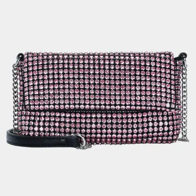 Fashnzfab Round Stone Embellished Crossbody Bag In Pink