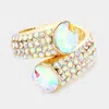 Fashnzfab Round Stone Embellished Hinged Evening Bracelet Ab, Gold In Gold