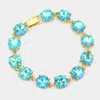 Fashnzfab Round Stone Link Evening Bracelet Ab, Mint In Multi