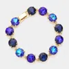 Fashnzfab Round Stone Link Evening Bracelet Blue In Blue