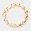 Fashnzfab Round Stone Link Evening Bracelet Lt Col Topaz In Multi