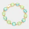 Fashnzfab Round Stone Link Evening Bracelet Mint In Multi