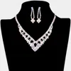 Fashnzfab Round Stone Pointed Rhinestone Necklace In Multi
