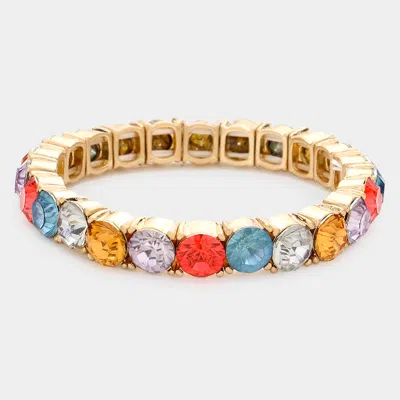 Fashnzfab Round Stone Stretch Evening Bracelet Multi