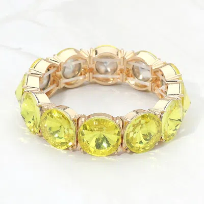 Fashnzfab Round Stone Stretch Evening Bracelet In Multi