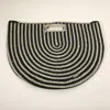 Fashnzfab Round Stripped Knitted Woven Tote Bag In Multi