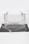 Fashnzfab Round Stud Clear Bag In Multi