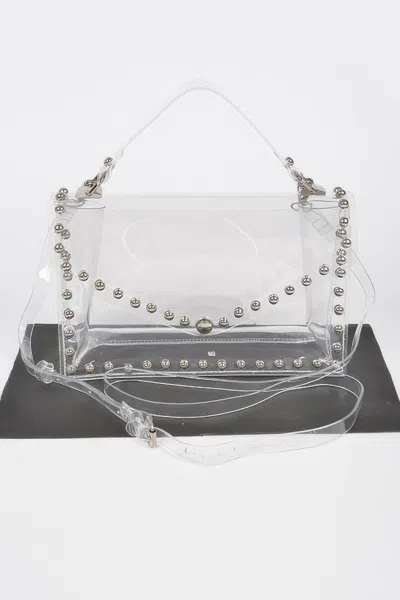 Fashnzfab Round Stud Clear Bag In Multi