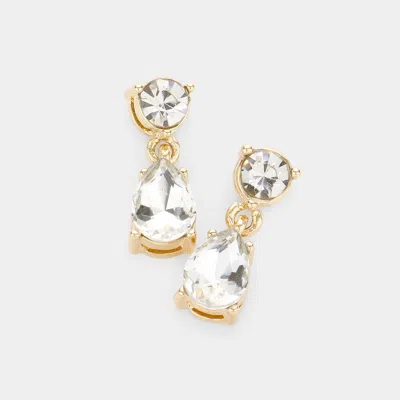 Fashnzfab Round Teardrop Stone Link Dangle Evening Earrings In Multi