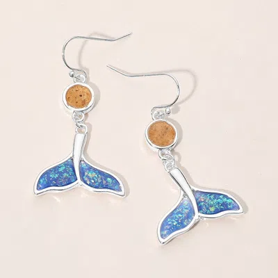 Fashnzfab Round Whale Tale Charm Link Drop Dangle Earrings In Multi