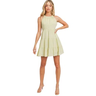 Fashnzfab Roundneck Sleeveless Dotted Swiss Dress In Multi