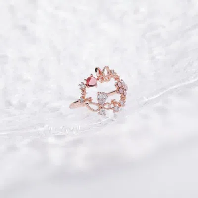 Fashnzfab Ruby Butterfly Ring (adjustable) In Multi