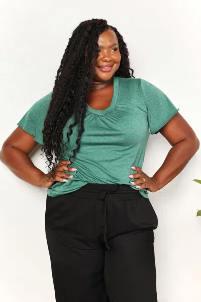 Fashnzfab Ruched V-neck Short Sleeve T-shirt In Multi