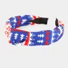 Fashnzfab Rudolph Christmas Tree Burnout Knot Headband In Blue