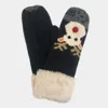 Fashnzfab Rudolph Faux Fur Cuff Mitten Gloves In Black