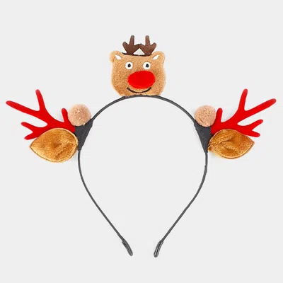 Fashnzfab Rudolph Reindeer Antler Headband In Brown