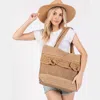 Fashnzfab Ruffle Crochet Tote Bag / Beach Bag In Gray