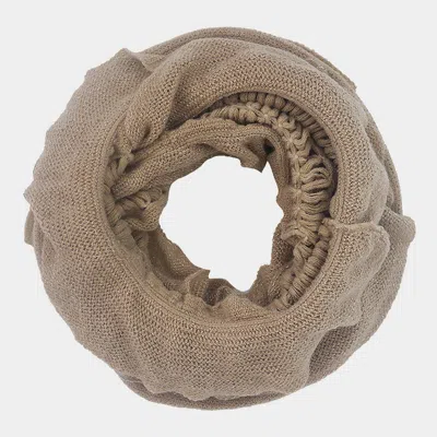Fashnzfab Ruffle Infinity Scarf In Brown