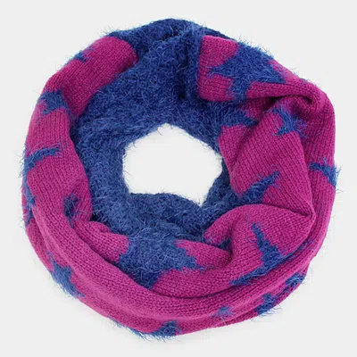 Fashnzfab Ruffled Star Acrylic Infinity Scarf In Multi
