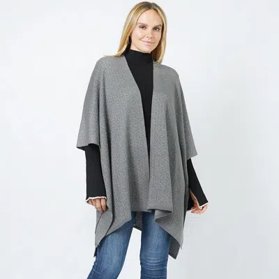 Fashnzfab Rulex Knit Ruana Vest Poncho In Gray