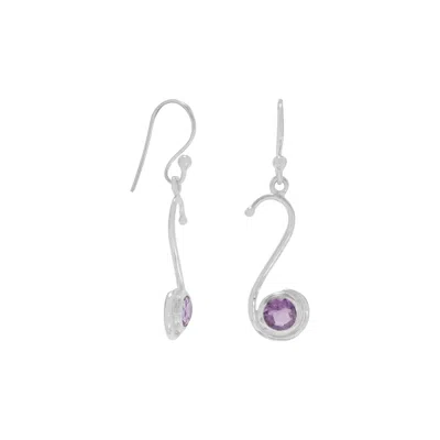Fashnzfab S Design Amethyst Earrings In White