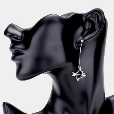 Fashnzfab Sagittarius - Zodiac Sign Dangle Earrings In Metallic