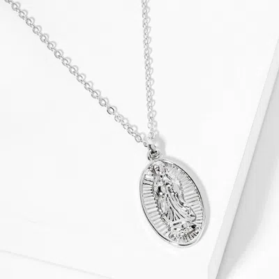 Fashnzfab Saint Mary Pendant Necklace In Metallic