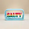 Fashnzfab Salty Message Transparent Pouch Bag / Organizer In Blue