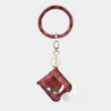 Fashnzfab Santa Hat Faux Leather Case With Empty Hand Sanitizer Bottle Set Keychain Red In Red
