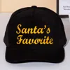 Fashnzfab Santas Favorite Message Embroidered Five Panel Canvas Snapback Baseball Cap In Black